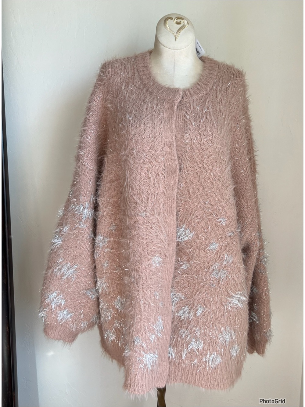 Free People Wish Cardi Silver Rose Cardigan Large New With Tags - Picture 2 of 4